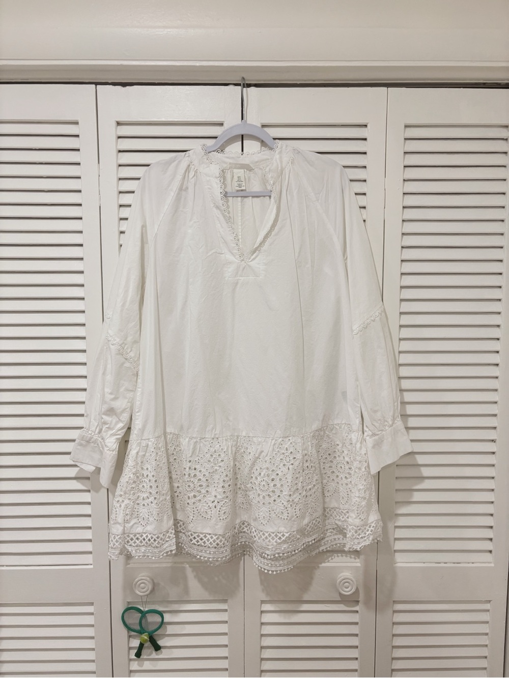 H&M White Eyelet Hem Dress